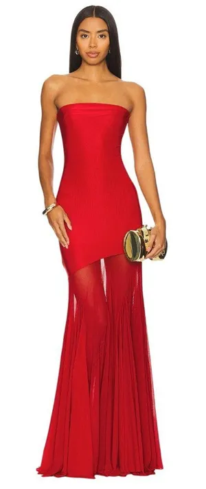 Deme by Gabriella Dahlia Gown in Maroon Small New Womens Maxi Long dress thumbnail 1