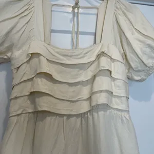 Listicle Cream colored Puff Sleeve Dress thumbnail 5