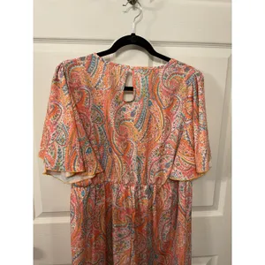 NWOT SHEIN Curve Paisley Boho Wide Leg Jumpsuit Maxi Plus Size Romper , 1XL thumbnail 7