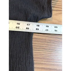 Minimalist Black Cotton Gauze V-Neck Midi Dress Lands' End Pockets S thumbnail 6