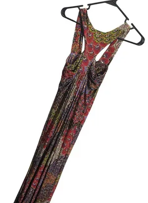 Unaluna XS Sleeveless Boho Maxi Dress Multicolor‎ Paisley Print USA thumbnail 1