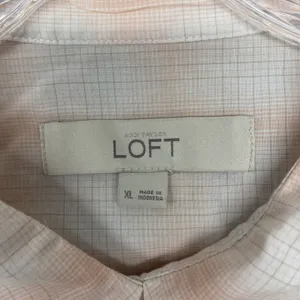 Loft Womens Shirt XL Orange White Plaid Button‎ Ruffle Cotton Top Ann Taylor thumbnail 12