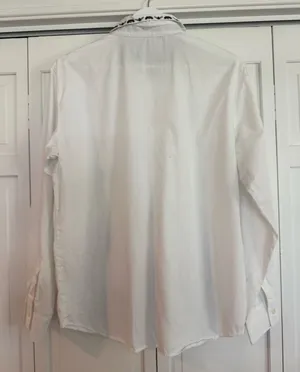 Northern Isles white cotton holly embroidered neckline button down 16 thumbnail 7
