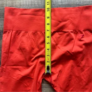 Gymshark Fit Seamless Mid Rise Activewear Leggings Red/Orange Size Medium thumbnail 4