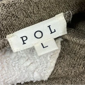 POL Open Tie Back Sweater Bell Sleeve Color Block Brown Cream Large‎ Boho thumbnail 10
