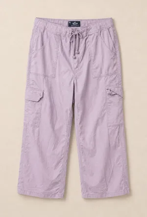 Hollister Womens Pants XXL Lavender Adjustable-Rise Baggy Cargo Wide Leg thumbnail 1
