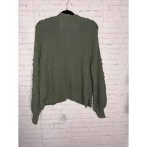 Madewell Bobble Cardigan Sweater Green Women Medium NWT Ribbed‎ Open Front thumbnail 3
