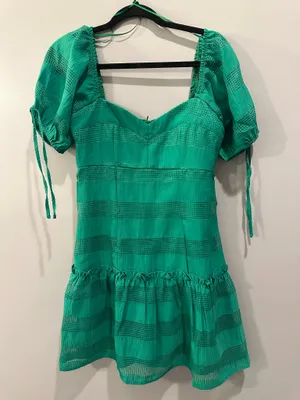 TCEC Green Tiered Textured Mini Dress thumbnail 5