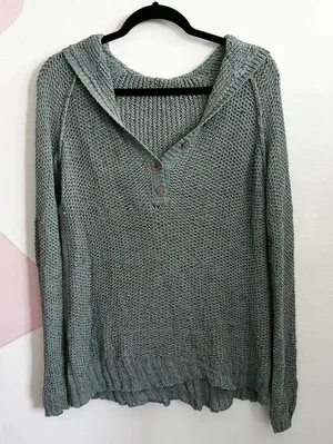Free‎ People Crochet Sweater Oversized Bohemian Boho Festival Small thumbnail 1