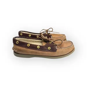 Sperry Top-Sider ™® ✌︎︎ Gold Eyelet Leather Boat Shoes ✌︎︎ 2 Tone Brown ✌︎︎ 6M thumbnail 2