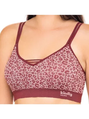 Kindly Yours caged v-neck seamless leopard print bralette size XXL thumbnail 6