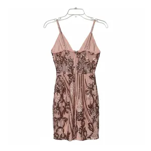 PrettyLittleThing Dress Womens 0 Pink Sequin Bodycon Mini Cocktail Party Event thumbnail 3