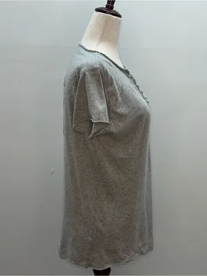 Zadig & Voltaire Gray Woman’s T-Shirt with Metallic Camo Skull Size Lg thumbnail 4