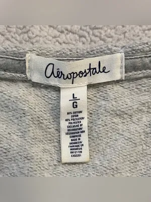 AEROPOSTALE Heather Gray Heart Graphic Lightweight Sweater Large thumbnail 5