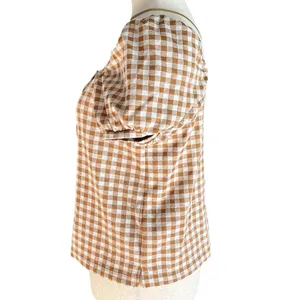 Madewell Gingham Jacquard Square-Neck Puff-Sleeve Top thumbnail 8
