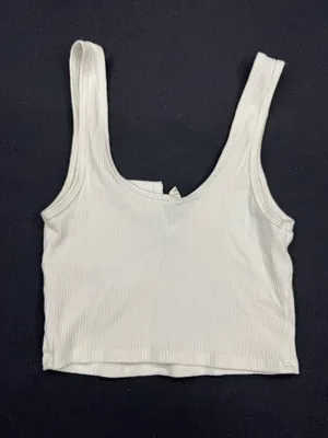 Garage White Tank Crop Top thumbnail 2