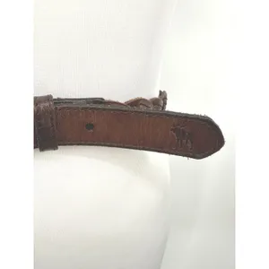 Abercrombie & Fitch Braided Belt Women XS/S Brown Leather Skinny Boho Western thumbnail 3