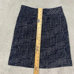 J Crew Skirt Womens‎ 00 Blue Black Tweed A Line Short Office thumbnail 3