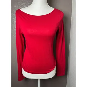 Daydreamer Solid Boatneck Long Sleeve in Red Size Large retails $55 NWT thumbnail 4