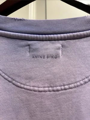 Anine Bing Tyler Sweatshirt in Washed Lavender XL thumbnail 5