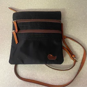 Dooney & Bourke North/South Triple Zip Preppy Modest Nylon Crossbody Bag… thumbnail 1