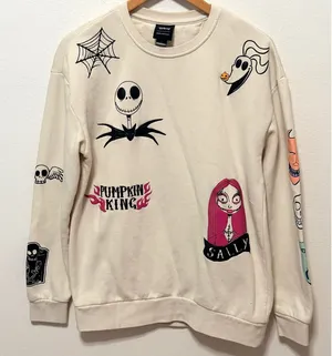 The Nightmare Before Christmas Disney Sweatshirt Sz S Halloween Y2K Gothcore Emo thumbnail 1