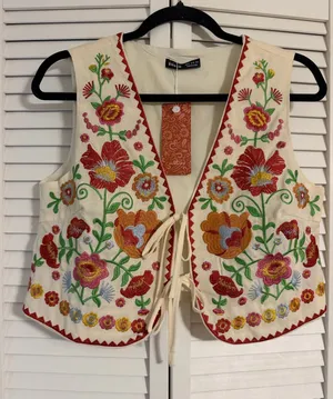 SHEIN embroidered vest thumbnail 1