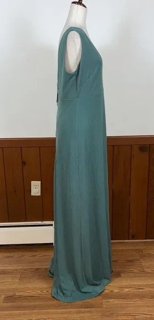 Stunning New Birdy Grey Shamin Crepe Sea Glass Gown! thumbnail 3