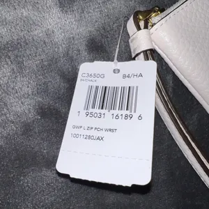 Coach Corner L Zip Pouch Wristlet in Chalk New with tag thumbnail 6