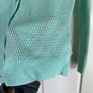 American‎ Eagle Outfitters Mint Green Crochet Knit Button Up Cardigan Sweater S thumbnail 2