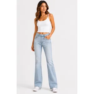 PacSun High Rise Bootcut Jeans Womens 24 Light Wash Denim Button Fly 100% Cotton thumbnail 14