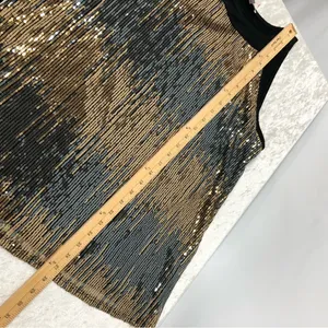 Mauve women’s gold & black sequined top 1x/2x read description thumbnail 5