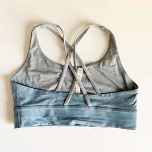 Lululemon Womens Energy Long Line Sports Bra Utility Blue Blue Cast Gym Size 10 thumbnail 9