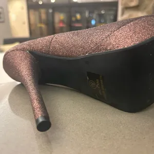 Heels Just Fabulous Shimmering Brown Glitter Heels 8 1/2 Like new-Gorgeous thumbnail 5