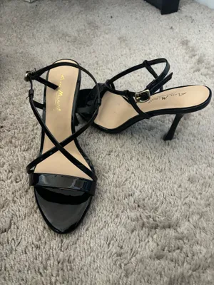 Black Patent Leather Heel Sandals thumbnail 5