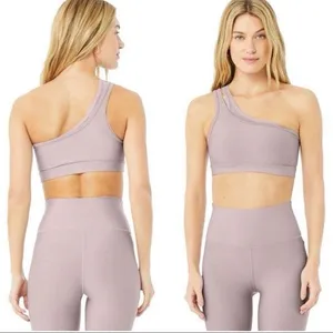Alo Yoga Airlift Excite One Shoulder Double Strap Sport Bra Dusk Purple Size XS thumbnail 2