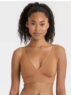 Auden Luxury Collection Unlined Longline Plunge Bralette Size Small NWT thumbnail 1