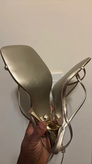 Sandals Steve Madden Gold Strappy Square Toe 👡 thumbnail 11