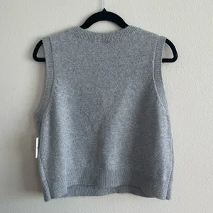 Gray Knit Vest with Red Heart Accents Size XL thumbnail 4