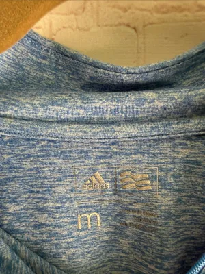adidas Women's Light Blue Half-Zip Performance Pullover Size Medium thumbnail 2
