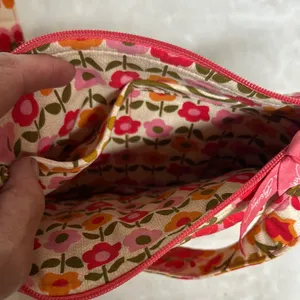 Vera Bradley Folkloric Lizzy Saddle Bag Crossbody Bag Travel Pink Yellow Retro thumbnail 6