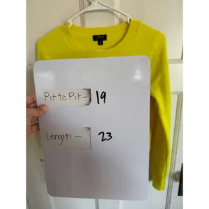 J.Crew bright‎ yellow cashmere crewneck sweater size xs thumbnail 6
