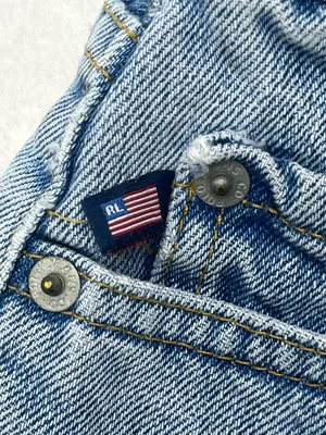 Polo Jean Ralph Lauren Women’s Vintage Distressed Hem Denim Mom Shorts Size 8 thumbnail 3