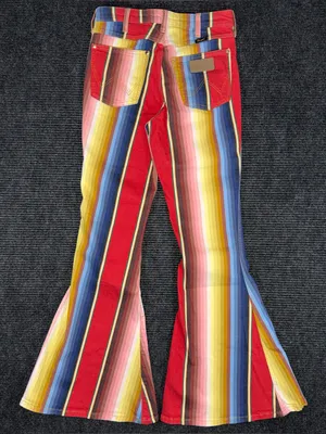 Free People Wrangler x Lainey Wilson Rodeo Ben Stripe Flare Jean 27 x 33 Western thumbnail 3