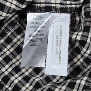 LOFT Womens Black Cream Plaid Tiered Shirt Dress Size M‎ Long Sleeve Gingham thumbnail 5