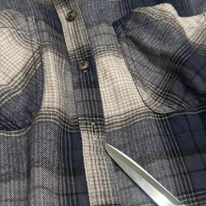 BDG Urban Outfitters Blue and Grey Plaid‎ Oversized Flannel Top Size S thumbnail 8
