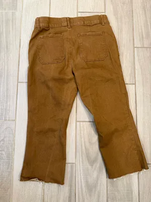High-Rise Cropped Jeans in Chestnut Brown thumbnail 6