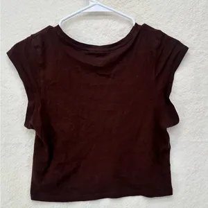 Vintage Looking H&M Brown Crop Top Grunge 2003 Med Streetwear New York Skater thumbnail 4