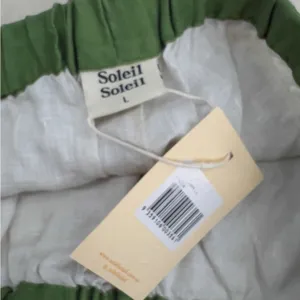 NWT SOLEIL SOLEIL‎ Linen Short Abbey Vestige Sz L cream green thumbnail 10