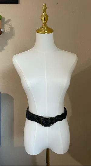 Gap Braided Genuine Leather Belt Size XS-M Dark Brown thumbnail 1